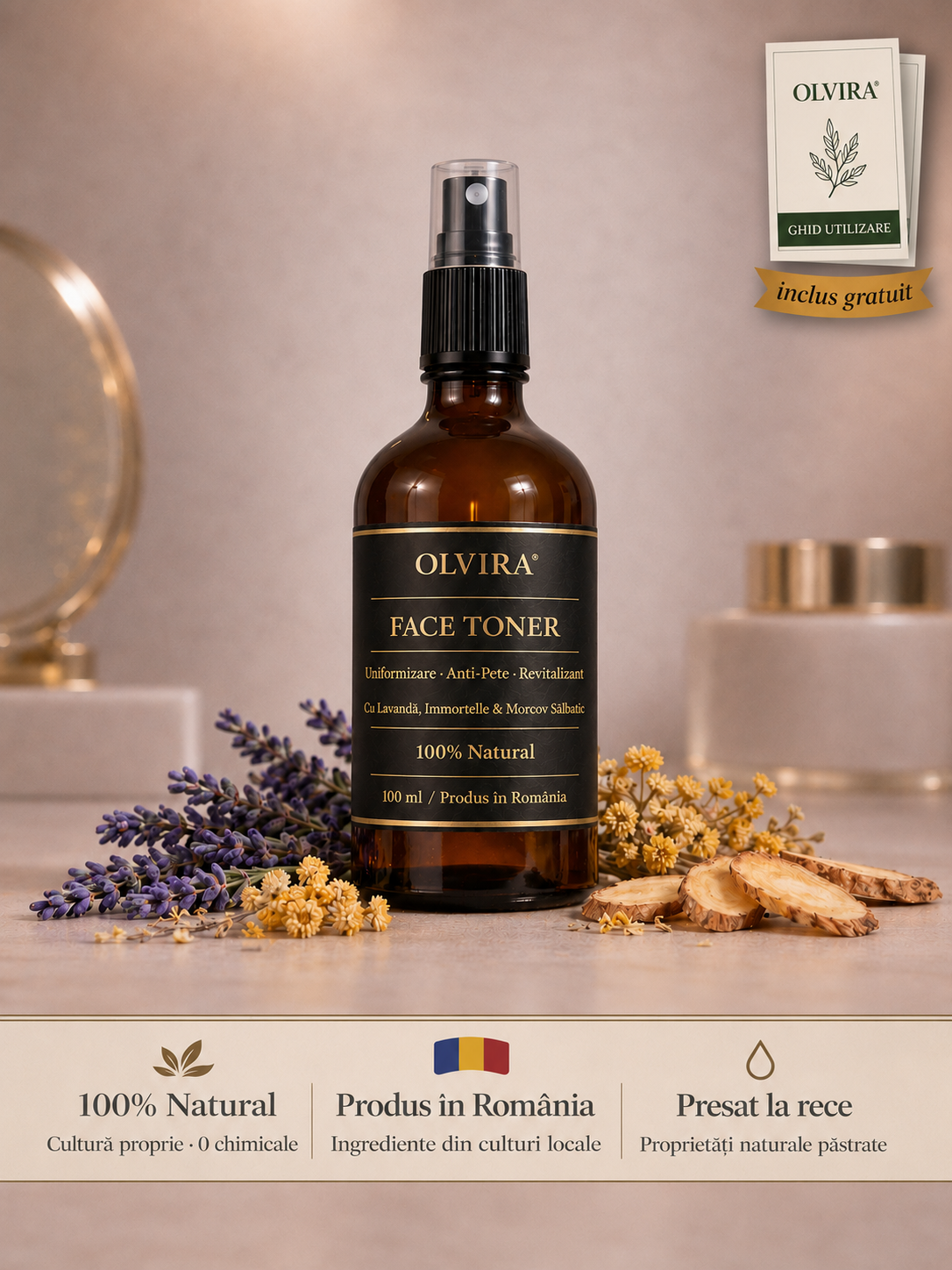 Olvira Toner Anti-Pigmentare 100ml– Toner Facial Natural 100%