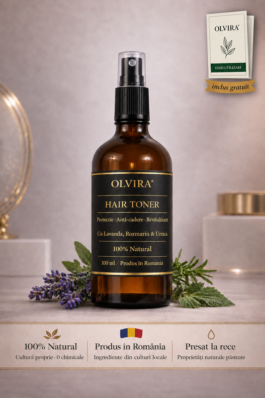 Olvira Hair Toner – Toner Natural pentru Păr cu Lavandă, Rozmarin & Urzică – 100ml