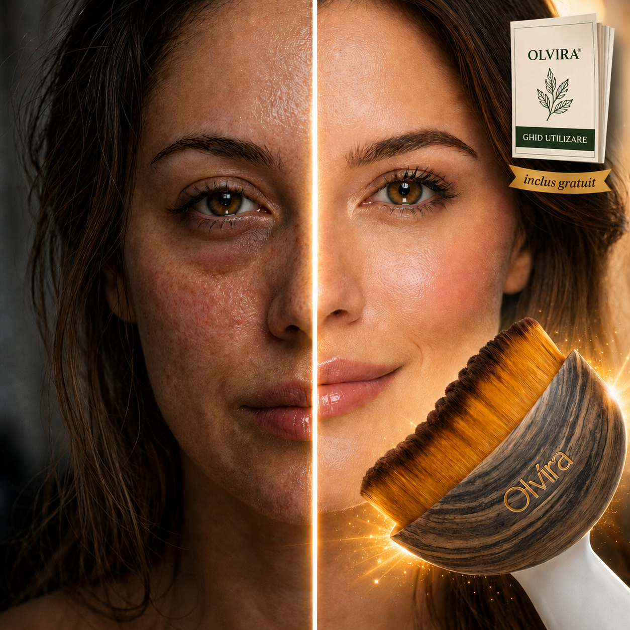 Perie de masaj facial & Limfatic Olvira®