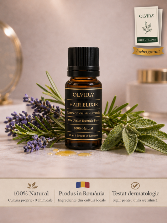 Olvira Elixir de Păr – Uleiuri Esențiale Pure 10ml